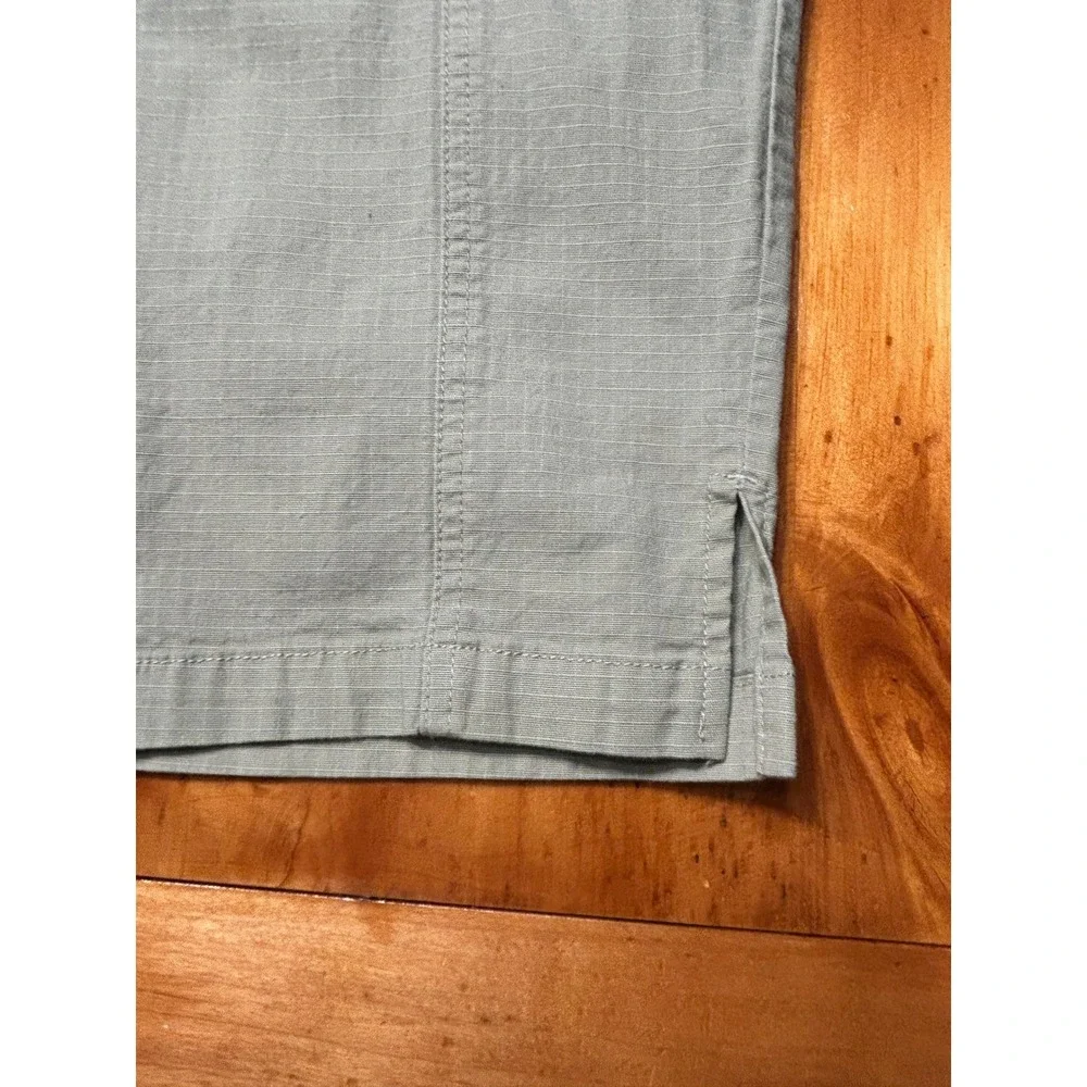 Ruby Rd Gorpcore Utility Sage Green Ripstop Cropped Pants Elastic Waist Capris